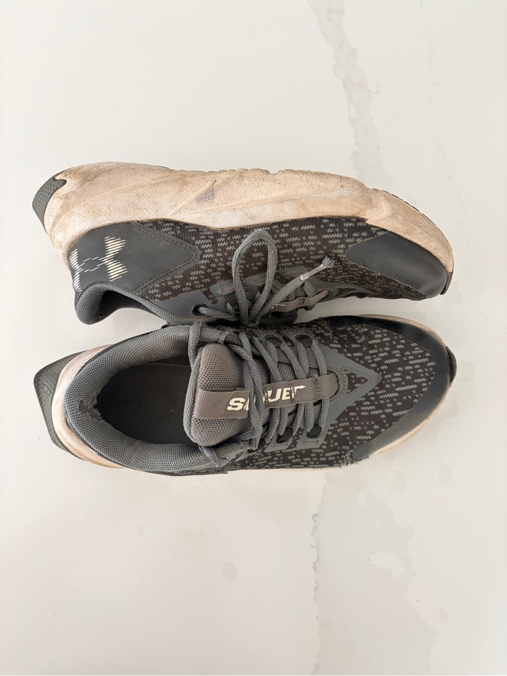 Under Armour Kids Gray and White Athletic Sneakers